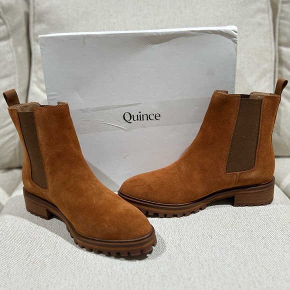 Quince Shoes - Quince Suede Leather Chelsea Boot Brown Cinnamon Women’s Size 10 New Slip On